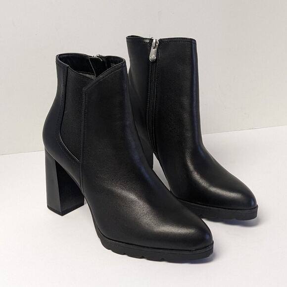 Adrienne Vittadini Noelle Booties, Black Leather, Women's 10 - Picture 1 of 7